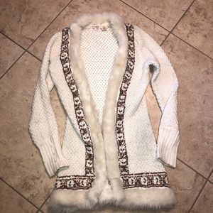 twiggy thick faux fur cardigan.